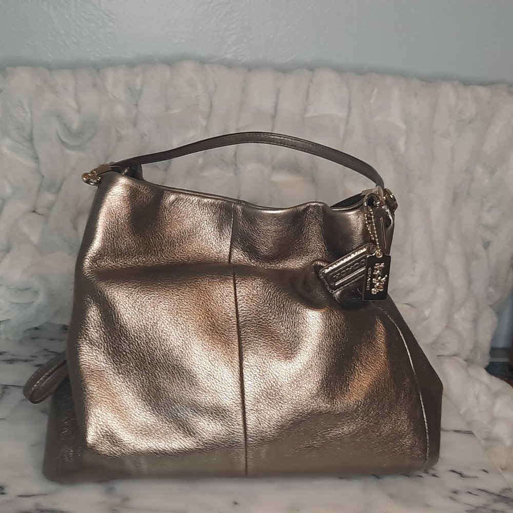 Coach Metallic 3 section purse